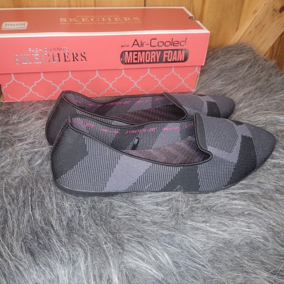 Womens Skechers (44731) Cleo Sherlock Black/gray  Flats Women's Sz 7.5 - Picture 3 of 9